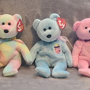 TY Beanie Babies - Lot of 5 Easter BeTy Pink and Blue Stuffed Animals Collection